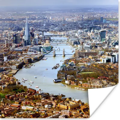 Produktbild von MuchoWow® Poster London - England - Themse 50x50 cm - Wohnzimmerdekoration