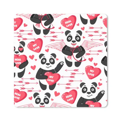 Produktbild von MuchoWow® Mauspad Mousepad Panda - Liebe - Beziehung 30x30 cm - Mousepads - Maus Mat - Pad - Mausunterlage - Gaming