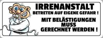Produktbild von vianmo Holzschild 10x27 cm Irrenanstalt Betreten auf Dekoration