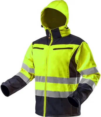 Produktbild von NEO TOOLS High Visibility Pro Hi-Vis Softshell Jacket - Jacke mit Reflektoren - Wasserdichte Softshell – Color: Gelb  -  Gr. 3XL