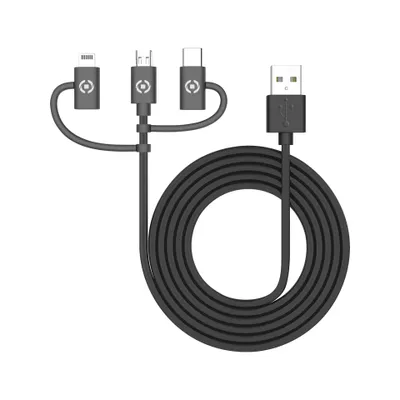 Productafbeelding van Celly USB3IN1BK, 1 meter, USB A, Micro-USB B, USB 2.0, zwart