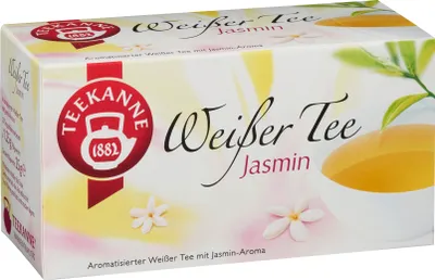 A box of Teekanne White Tea Jasmine.