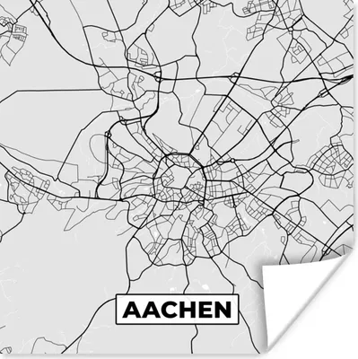Produktbild von MuchoWow® Poster Deutschland - Karte - Aachen - Stadtplan 50x50 cm - Wohnzimmerdekoration