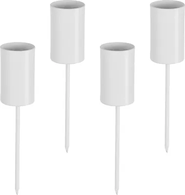 Produktbild von Kerzenhalter Adventskranz Stabkerzen Weiß: 8er Set Advent Kerzenständer Stabkerzenhalter zum Stecken Metall Kerzenstecker Kerzenpick Halterung Für Kranz Deko Led Kerzen