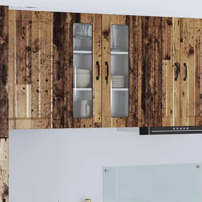 Imagen del producto de vidaXL Armario de vidrio LUCCA, madera envejecida, 60 x 31 x 80 cm, material de madera
