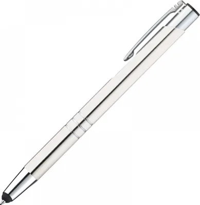 Produktbild von Touchpen Kugelschreiber aus Metall / Farbe: weiß