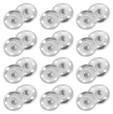 Productafbeelding van Naadknoopjes - 25 sets - voor kleding - zilver, 25 mm