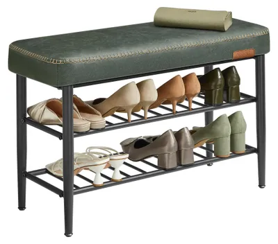 Produktbild von VASAGLE Schuhbank, Schuhregal, Kunstleder, bis 135 kg belastbar