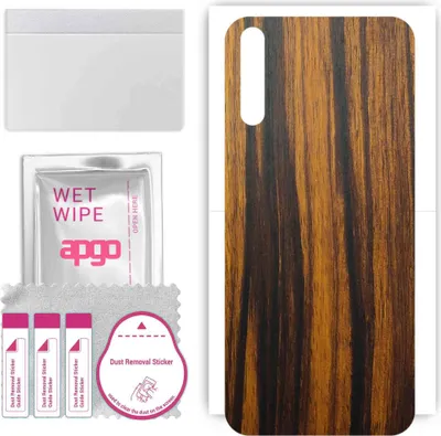 Produktbild von apgo Rückseite Schutzfolie, Skin, kompatibel mit Huawei Y8p, Hinten Displayschutzfolie aus Vinylfolie, kratzfest, einfache Montage - Tigerwood