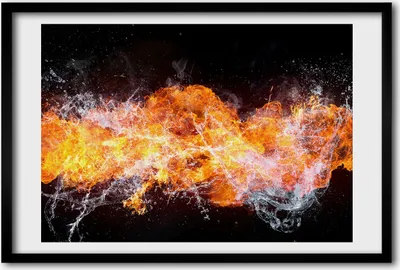 Produktbild von Bild 60x40 MDF-Rahmen, Wandkunst Feuer gegen Wasser