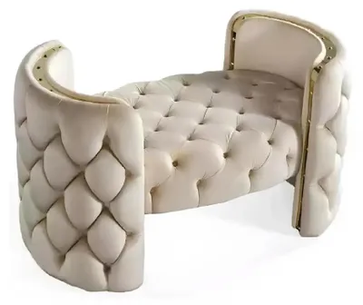 Produktbild von Moderner Hocker Polsterfuß Möbel Wohnzimmer Weiß Design Ottomane Neu