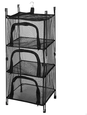 Produktbild von Camping Hängeschrank Organizer - Faltbarer Aufbewahrungskorb mit 3 Ebenen