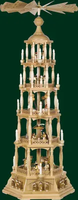 Produktbild von Tischpyramide Christi Geburt 5 stöckig natur elektrisch Höhe= 140cm NEU