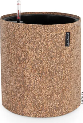 Zdjęcie produktu dla Sadzarka LECHUZA Trendcover 32 Cork Dark Natural | Sadzarka z systemem nawadniania i wkładką na rośliny | Powierzchnia korkowa | Ø 32 x 33 cm | 14191
