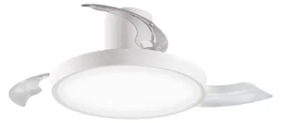 Immagine prodotto di Ventilatore da Soffitto con Pale a Scomparsa Colore Bianco, Motore DC 40W, LED 30W Dimmerabile con Telecomando e Inversione di Marcia - Perenz