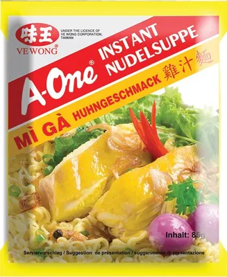 Produktbild von A-One Instantnudel Huhn Geschmack 30x85g