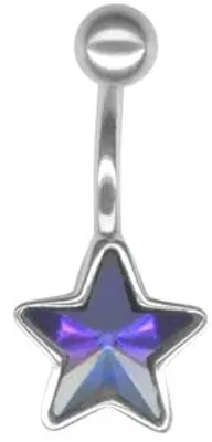 Produktbild von Karisma Bauchnabel Silber 925 Piercing Stern Mit Kristall Elements - Lila