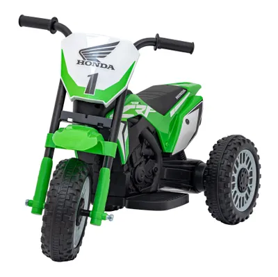 Produktbild von Honda CRF 450R Elektro-Crossmotorrad für Kinder, Grün + 3 Räder + Gummireifen + Hupe