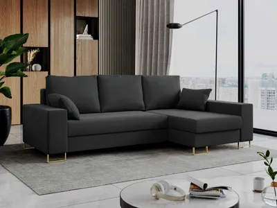 Produktbild von Ecksofa, Bettsofa, L-Form Couch mit Bettkasten - DORIAN-L - Grau