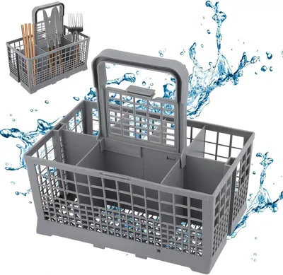 Produktbild von Besteckkorb für Geschirrspüler – Universeller – Kleiner Besteckkorb, passend für Whirlpool, Ariston, Bauknecht, Hotpoint, Ignis und Indesit – Grau