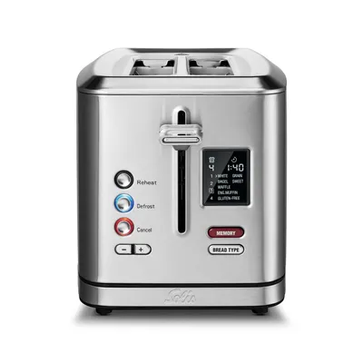 Produktbild von Solis Zwei-Schlitz Toaster, Brötchenaufsatz, Wiedererhitzungsfunktion, Countdown