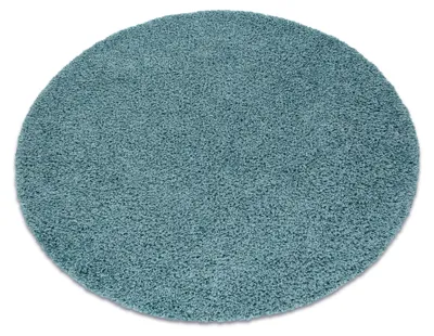 Image de Tapis SOFFI Cercle shaggy 5cm bleu bleu cercle 80 cm