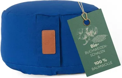 Immagine prodotto di #DoYourYoga Cuscino rotondo per yoga Vishnu 30 cm x 15 cm Rivestimento lavabile Imbottitura in gusci di grano saraceno biologico Cuscino per yoga Yin Yoga Meditazione Rilassamento Corpo