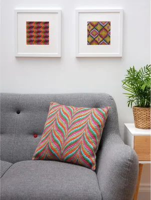 Produktbild von Anchor Langstich Set Kissen mit Kissenrücken "Multi Bargello", Zählmuster, 40x40cm