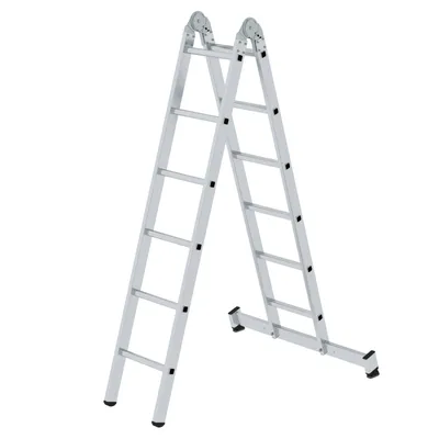 Produktbild von Klappleiter 2-teilig mit nivello®-Traverse 2x6 Sprossen