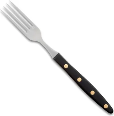 Image de Robert Herder Fourchette à steak Acier inoxydable - manche en POM noir, 4 dents, 20,5 cm
