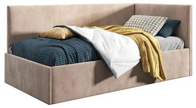 Produktbild von Belvedo Polsterbett 120x200 cm - Beige - mit Bettkasten - Stoff Riviera 24 Samt - Supreme Bari