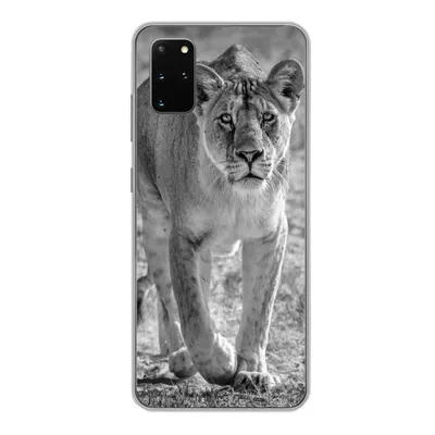Produktbild von MuchoWow® Handyhülle Schutzhülle Hülle für Samsung Galaxy S20 Plus Löwe - Schwarz - Weiß Silikon Softcase Handy Hülle - Hartschale