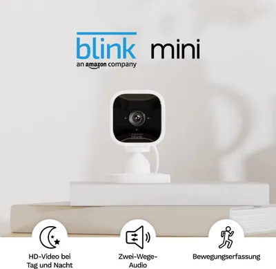 Produktbild von Blink Mini 2-Kamera-System Full-HD, W-LAN, Indoor, Nachtsicht, 2-Wege Audio