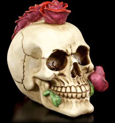 Produktbild von Totenkopf - Rosehawk Skull / Totenschädel mit Rosen Iro