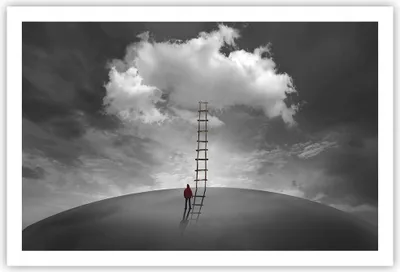 Produktbild von Poster - Poster ohne Rahmen - Symbol Leiter Himmel - 91,5x61 cm - Wand Bild - Wanddeko - Wandbilder - Kunstposter - Wandposter - Bilder - Kunstdruck - Wanddekoration - Wandbild - P2XAA91x61-4900