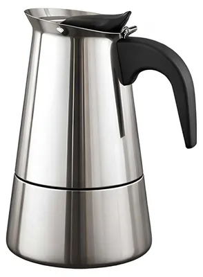 Produktbild von Cheffinger, Edelstahl Espressokocher 9 Tassen Induktion Moka, Silber