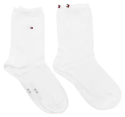 Produktbild von Tommy Hilfiger - Socken für Damen, Baumwollmischung (2er-Pack) NA989 (35 EU - 38 EU) (Weiß)