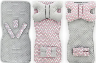 Zdjęcie produktu dla Mata do wózka dwustronna 4w1 Pink/Grey ZigZag