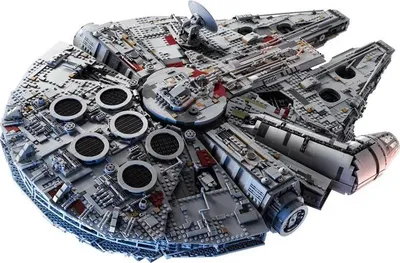 Obrázek produktu pro Stavebnice Star Wars Millennium Falcon + osvětlení,podstavec a figurky 8445 kusů. Replika