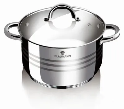 Zdjęcie produktu dla Rondel ze stali nierdzewnej BLAUMANN z pokrywką 16 cm Gourmet Line BL-1018