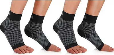 Immagine prodotto di CAMBIVO Cavigliera Ortopedica 2 Paia, Cavigliera Sportivo per Distorsione, Tutore Caviglia Uomo Donna, Fascia Elastica Caviglia, Supporto per Fascite Plantare, Danni ai Legamenti, Sport, Running