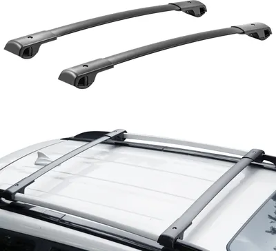 Zdjęcie produktu dla Poprzeczki bagażnika dachowego VEVOR, odpowiednie dla Subaru Forester 2014-2022, z podniesionymi relingami bocznymi, nośność 90,7 kg, aluminiowe poprzeczki z zamkami, do bagażników dachowych, bagażu itp.