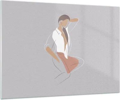 Produktbild von Bilder auf glas - Einteilig - Frau Grafik Modern - 100x70cm - Glasbilder - Wandbilder - Bilder - zum Aufhängen bereit - Wanddekoration aus Glas - Glas Bilder - Wandbild auf Glas - GAA100x70-4266