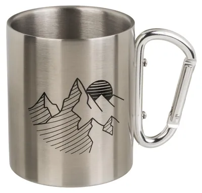 Produktbild von Tasse Kaffeebecher Kaffeetasse »Travel« Edelstahl mit Karabiner Geschenkidee