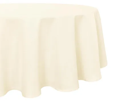 Immagine prodotto di Tovaglia rotonda, diametro 120 cm, colore champagne, aspetto simile al lino, lavabile, idrorepellente, in poliestere