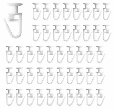 Gardinenhaken 100 Stück, 11 mm, Kunststoff, weiß für Schienen