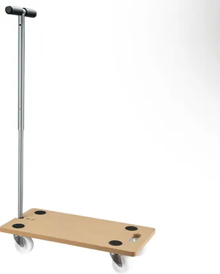 Immagine prodotto di Carrello di trasporto Wiltec con maniglia 575 x 290 x 650 mm con portata di 200 kg per ogni carrello, tavola di legno con 4 ruote piroettanti