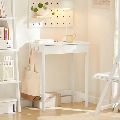 Produktbild von SoBuy Schreibtisch mit einer Schublade und 2 Haken,Computertisch, FWT43-W