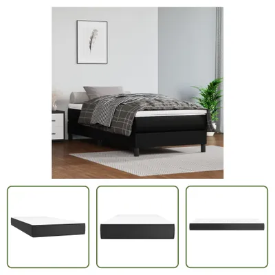 Produktbild von The Living Store Taschenfederkernmatratze Schwarz 90x200x20 cm Kunstleder