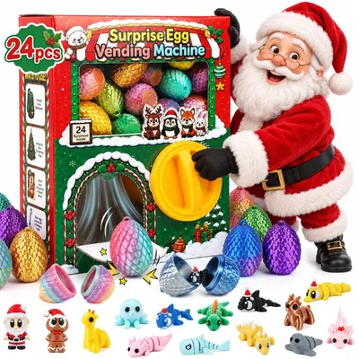Produktbild von 3D-Gedruckte Tiere Adventskalender 2026 Kinder 24-Tage Greifautomat